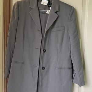 Gray Sheath Dress with Long Jacket